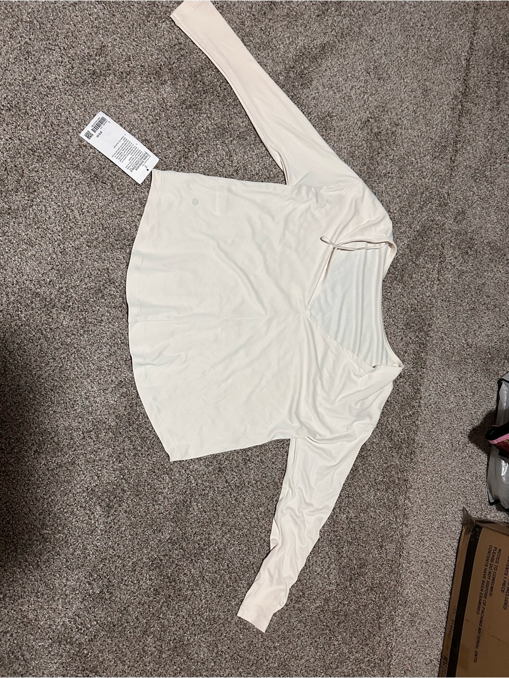 lululemon athletica Cream V-Back Lightweight Long Sleeve Top